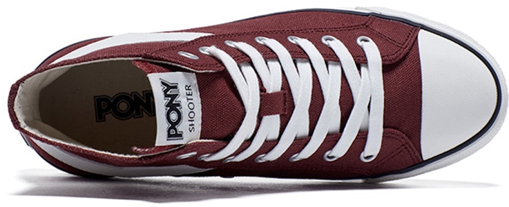 Pony 射手 高筒時尚帆布鞋 紅酒色 Shop Pony 射手 高筒時尚帆布鞋 紅酒色