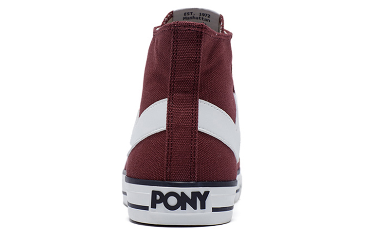 Purchase Pony 射手 高筒時尚帆布鞋 紅酒色