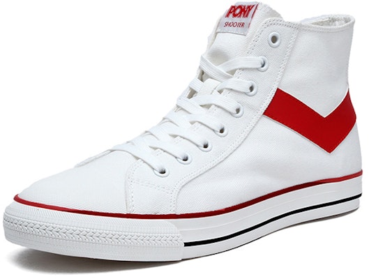 PONY Shooter High 'Red White Canvas' 91M1SH01RD Order PONY Shooter High 'Red White Canvas' 91M1SH01RD