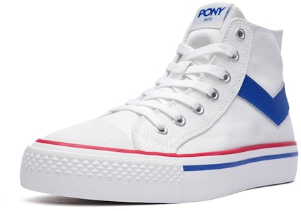 PONY Shooter 經典舒適軟彈 防滑透氣 高幫 帆布鞋 男女同款 白藍 Order PONY Shooter 經典舒適軟彈 防滑透氣 高幫 帆布鞋 男女同款 白藍