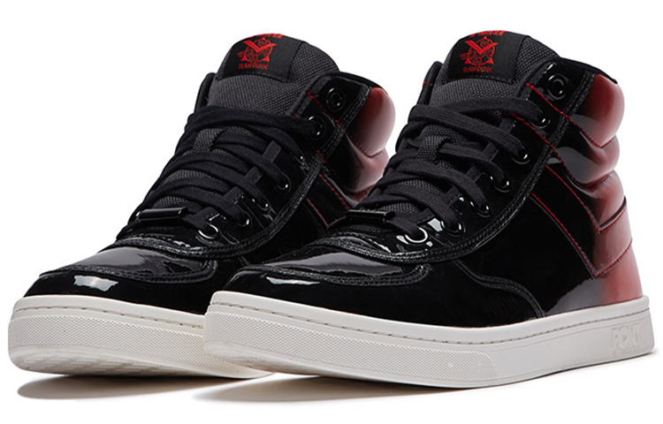 PONY Slam Dunk High-Casual Shoes Black/Red 圖 3
