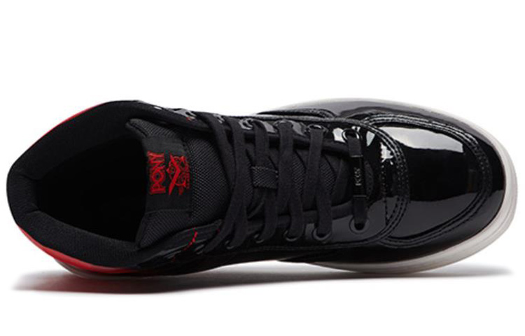 PONY Slam Dunk High-Casual Shoes Black/Red 圖 4