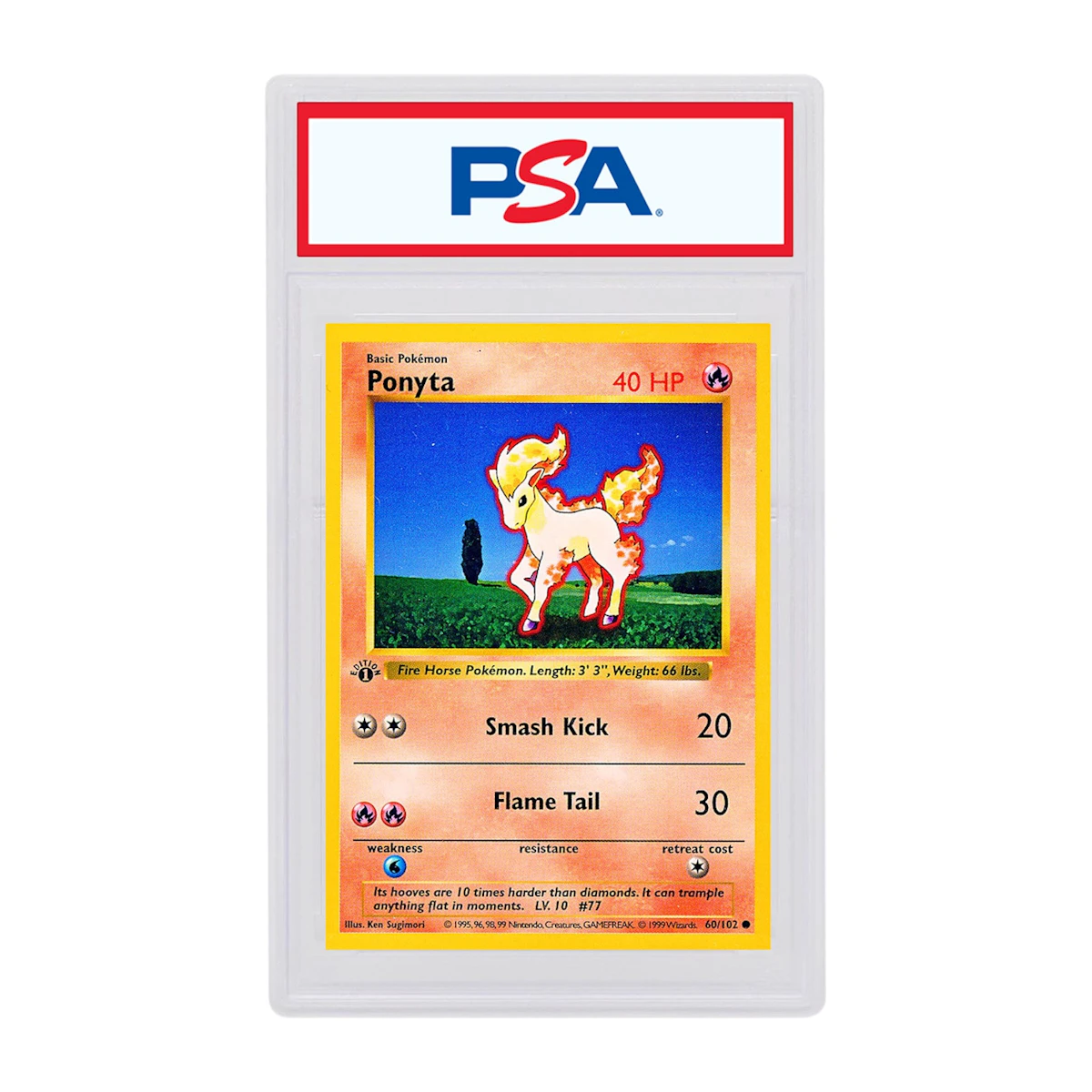 ponyta pokemon card value 60/102 1st Edition 060/102 Non Light Play All cards will be carefully packed for safe transit 1999 Pokemon Base Set Shadowless