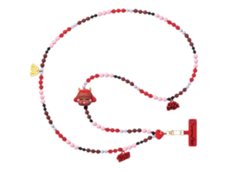 Pop Mart CryBaby Crying For Love Series Kiss Kiss-Devil Version Phone Charm