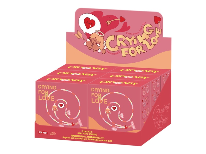 Pop Mart CryBaby Crying For Love Series Phone Charm Sealed Case (6 Blind Box)