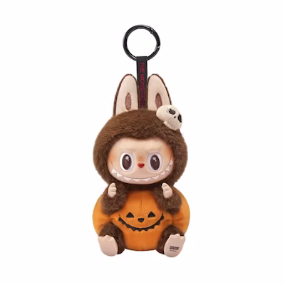 Pop Mart Labubu Happy Halloween Party Series-Sitting Pumpkin Vinyl Plush Pendant