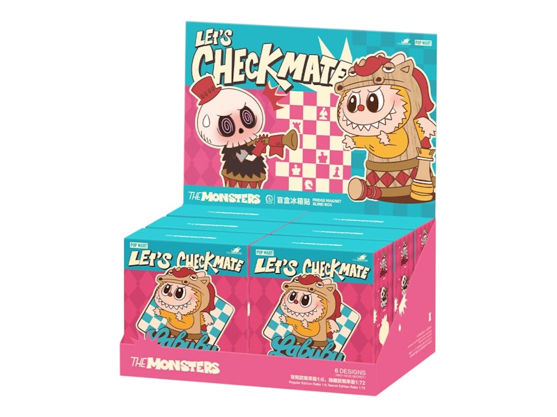 Pop Mart Labubu The Monsters Let's Checkmate Series Fridge Magnet Sealed Case (6 Blind Box)