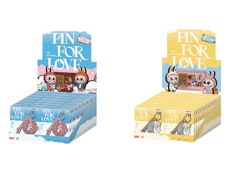 Pop Mart Labubu The Monsters Pin for Love Series Letter Pendant (A-M) & (N-Z) Sealed Cases Set (28 Blind Box)