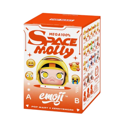 Pop Mart Mega Space Molly emoji 100% Single Blind Box
