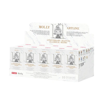 Pop Mart Molly Anniversary Statues Classical Retro 2 Figures Sealed Case (10 Blind Box)