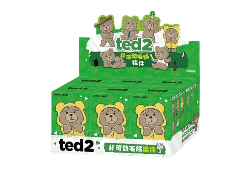 Pop Mart Ted2 Teddy Bear Action Plush Pendant Series Sealed Case (6 Blind Box)