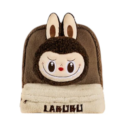 Pop Mart The Monsters Labubu Classic Bag Series Fleece Backpack Brown