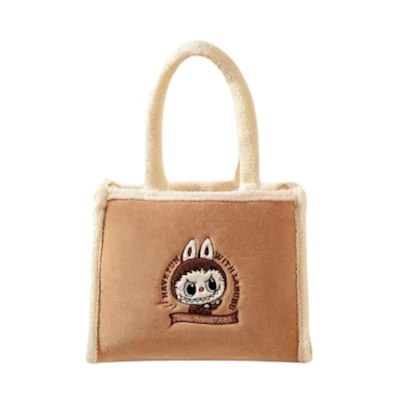 Pop Mart The Monsters Labubu Classic Bag Series Plush Tote Bag Brown