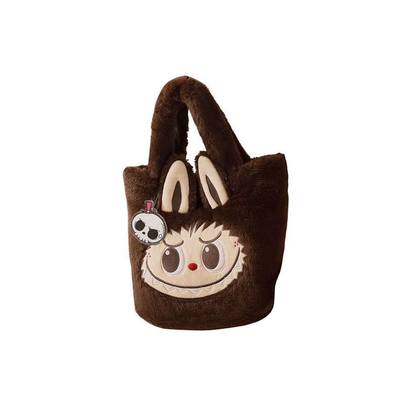 Pop Mart The Monsters Labubu Classic Bag Series Reversible Plush Bag Brown