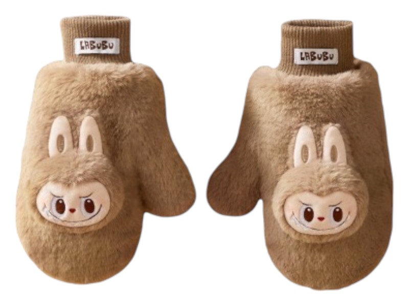 Pop Mart The Monsters Labubu Warm Fluffy Holiday Series Plush Gloves