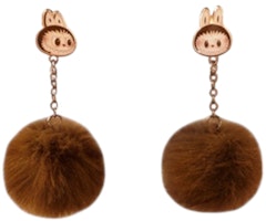 Pop Mart The Monsters Labubu Warm Fluffy Holiday Series Pompom Earring Pop Mart The Monsters Labubu Warm Fluffy Holiday Series Pompom Earring