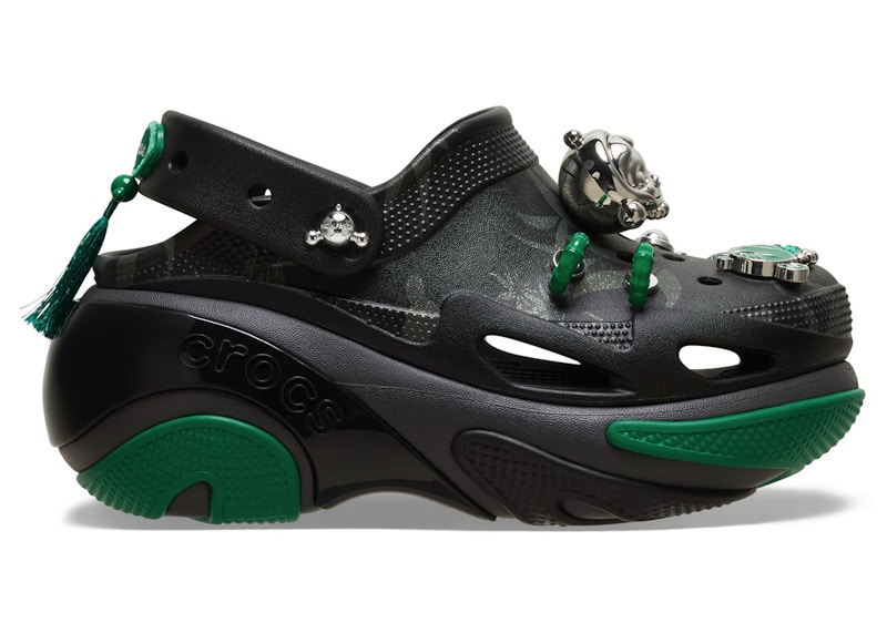 Pop Mart x Crocs Bubble Crush Clog SKULLPANDA Black Green 211111-0C4