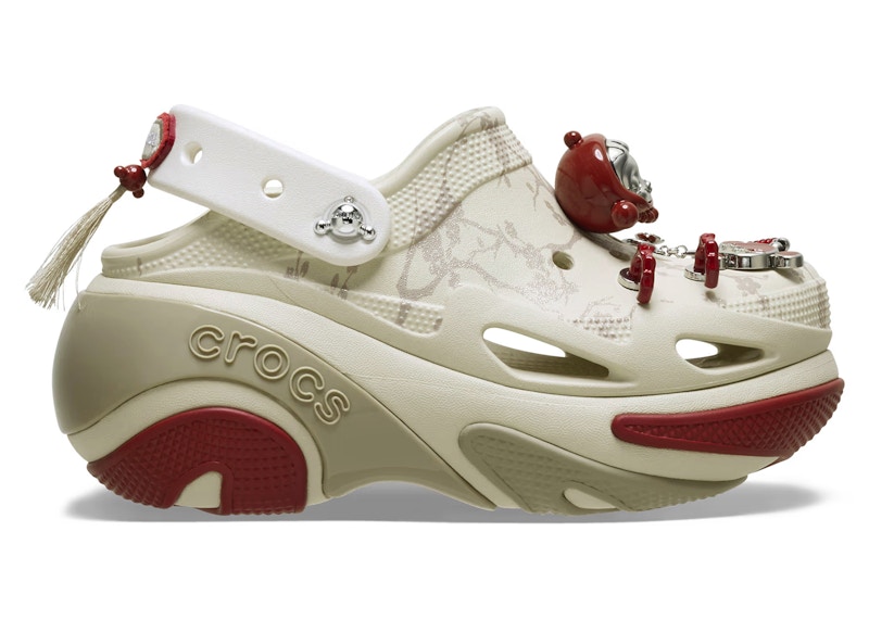 Pop Mart x Crocs Bubble Crush Clog SKULLPANDA White Red 211111-1F8