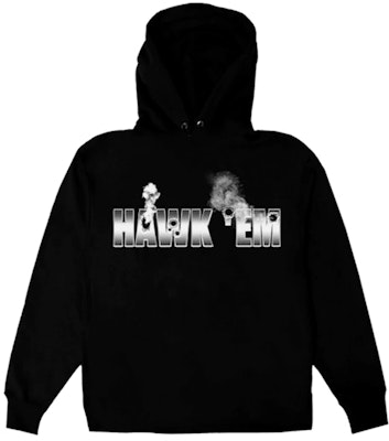 Pop Smoke x Vlone Hawk Em' Hoodie Black Buy Pop Smoke x Vlone Hawk Em' Hoodie Black