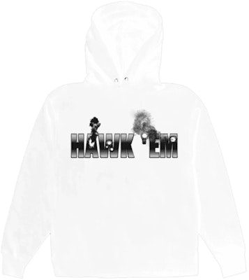 Pop Smoke x Vlone Hawk Em' Hoodie White Buy Pop Smoke x Vlone Hawk Em' Hoodie White