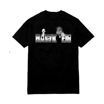 Pop Smoke x Vlone Hawk Em' Tee Black