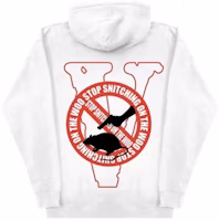 Pop Smoke x Vlone Stop Snitching Hoodie White/Red Pop Smoke x Vlone Stop Snitching Hoodie White/Red