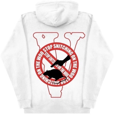 Pop Smoke x Vlone Stop Snitching Hoodie White/Red Buy Pop Smoke x Vlone Stop Snitching Hoodie White/Red