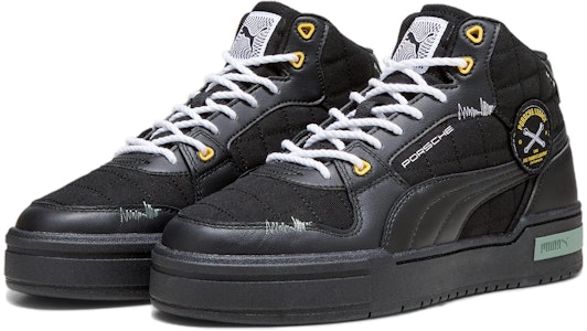 PUMA Puma Legacy CA Pro Mid Garage Crews 舒適氣質百搭 減震耐磨 中幫 板鞋 男款 黑色 Lookbook PUMA Puma Legacy CA Pro Mid Garage Crews 舒適氣質百搭 減震耐磨 中幫 板鞋 男款 黑色