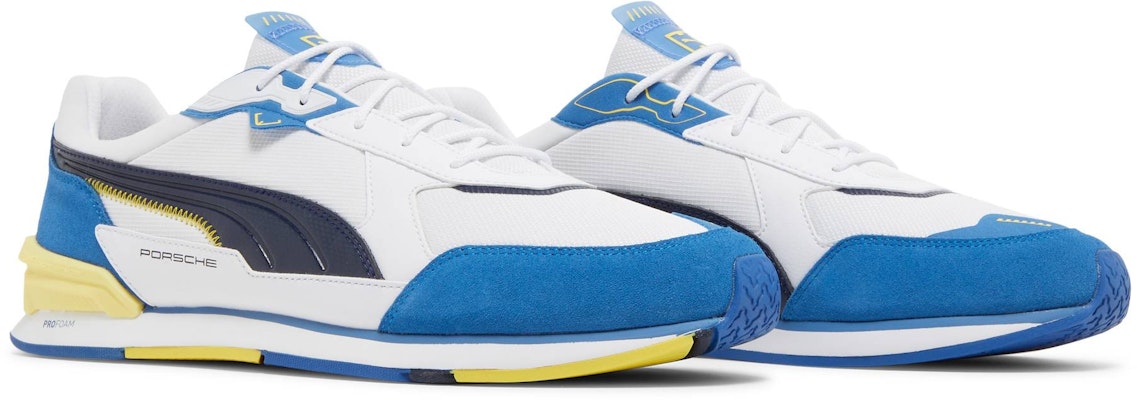 Porsche Legacy x Puma 低帮赛车鞋 '白色海军蓝黄菊' 306811-02 Cheap Porsche Legacy x Puma 低帮赛车鞋 '白色海军蓝黄菊' 306811-02
