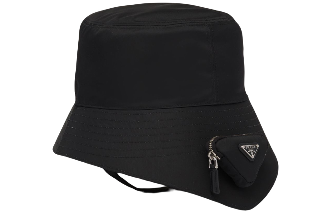 PRADA 3D Pocket Bucket Hat Unisex - Fabric Design with Irregular Brim 2HC282-2DMI-F0002