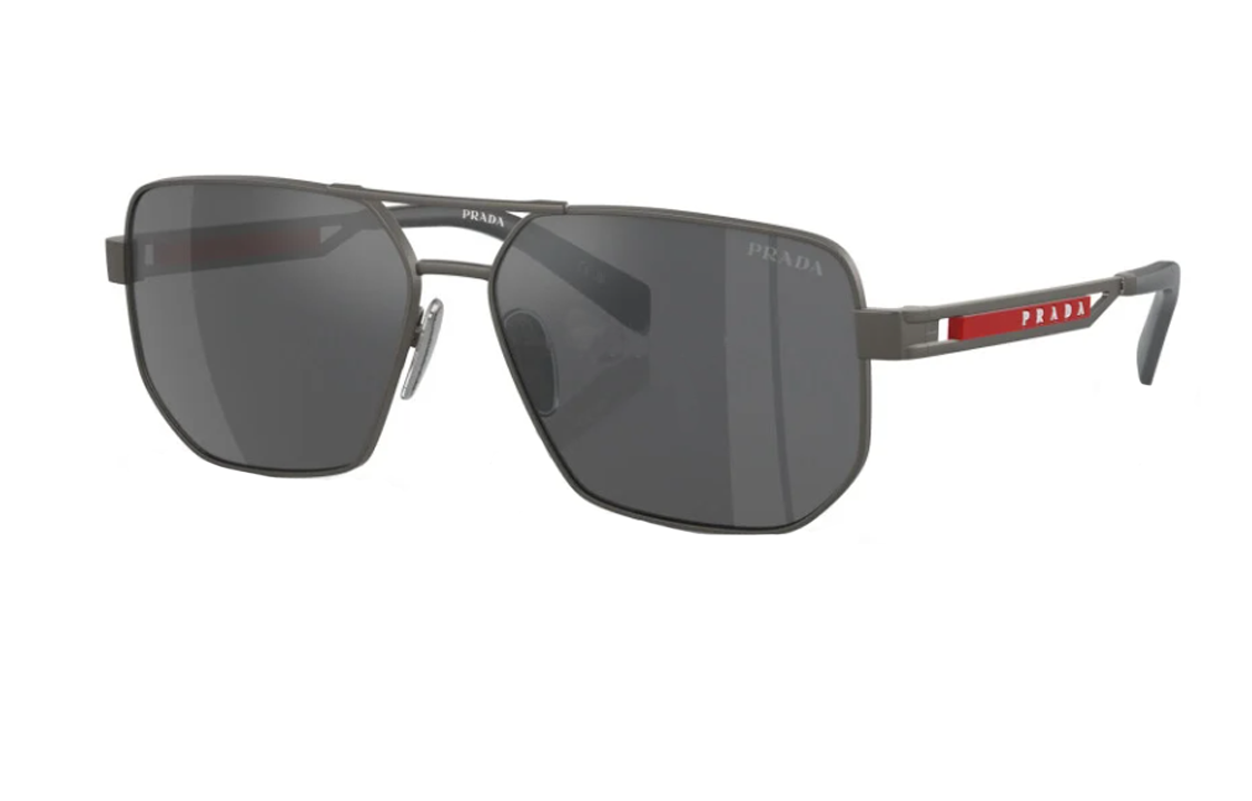 PRADA  Aviator Sunglasses Grey with Logo on Temples. PS51ZS19K60A