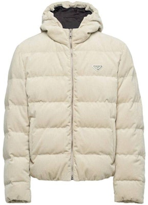 PRADA Beige Hooded Zip-Up Down Jacket SGC072-1RL7-F0K74-S-232 Order PRADA Beige Hooded Zip-Up Down Jacket SGC072-1RL7-F0K74-S-232