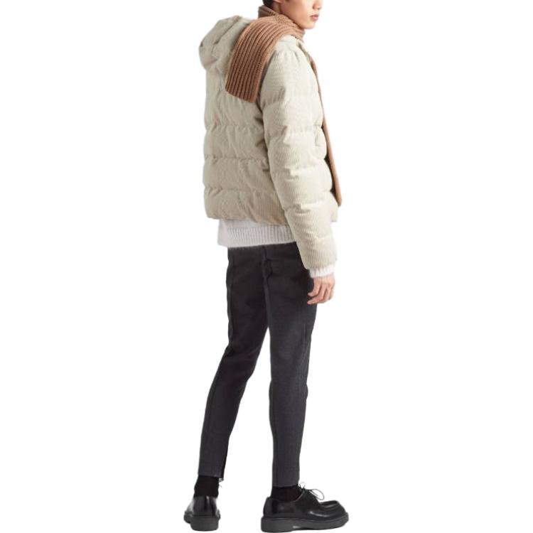 Purchase PRADA  Beige Hooded Zip-Up Down Jacket SGC072-1RL7-F0K74-S-232