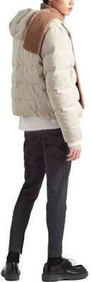 PRADA Beige Hooded Zip-Up Down Jacket SGC072-1RL7-F0K74-S-232 Purchase PRADA Beige Hooded Zip-Up Down Jacket SGC072-1RL7-F0K74-S-232
