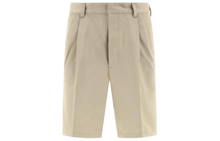 PRADA  Beige Mid-Waist Casual Straight-Leg Shorts. SPH343-1UPX-F0065-S-OOO