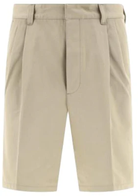 PRADA Beige Celana Pendek Kasual Mid-Waist Straight-Leg. SPH343-1UPX-F0065-S-OOO Order PRADA Beige Celana Pendek Kasual Mid-Waist Straight-Leg. SPH343-1UPX-F0065-S-OOO