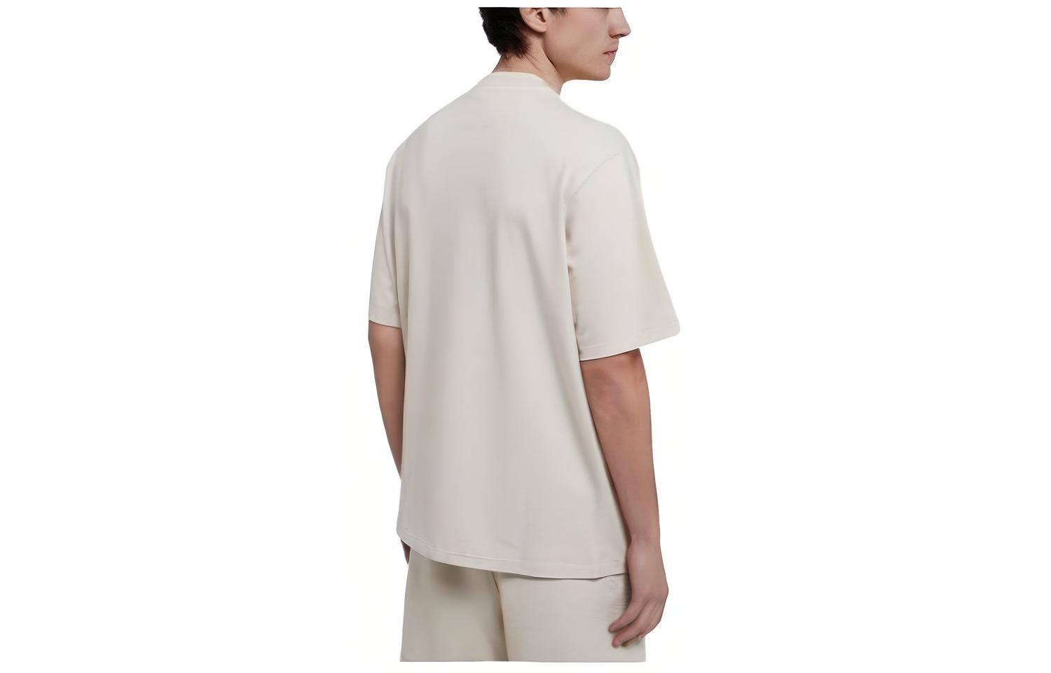 PRADA  Beige Solid Color Crewneck Casual T-Shirt UJN861-14LK-F0018 圖 3