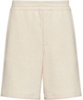 PRADA Beige Solid Color Elastic Logo Casual Shorts. UJP224-14LJ-F0018-S-UMO PRADA Beige Solid Color Elastic Logo Casual Shorts. UJP224-14LJ-F0018-S-UMO