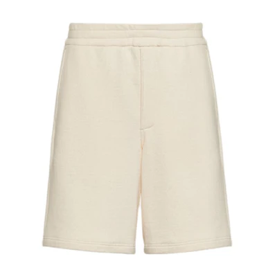 PRADA Beige Solid Color Elastic Logo Casual Shorts. UJP224-14LJ-F0018-S-UMO