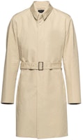 PRADA Beige Solid Color Lace-Up Mid-Length Loose Fit Overcoat SGC003-1Z8Z-F0065-S-221 PRADA Beige Solid Color Lace-Up Mid-Length Loose Fit Overcoat SGC003-1Z8Z-F0065-S-221