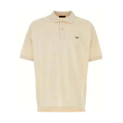 PRADA Beige Solid Color Slim Fit Straight-Cut Short Sleeve T-Shirt UJN817-SWM1-14K8F-0-018