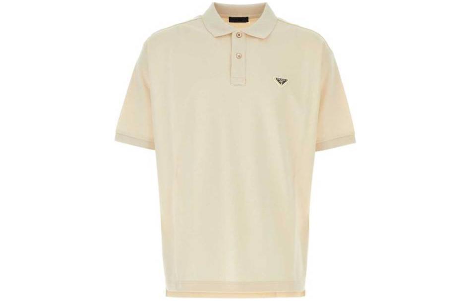 Order PRADA  Beige Solid Color Slim Fit Straight-Cut Short Sleeve T-Shirt UJN817-SWM1-14K8F-0-018