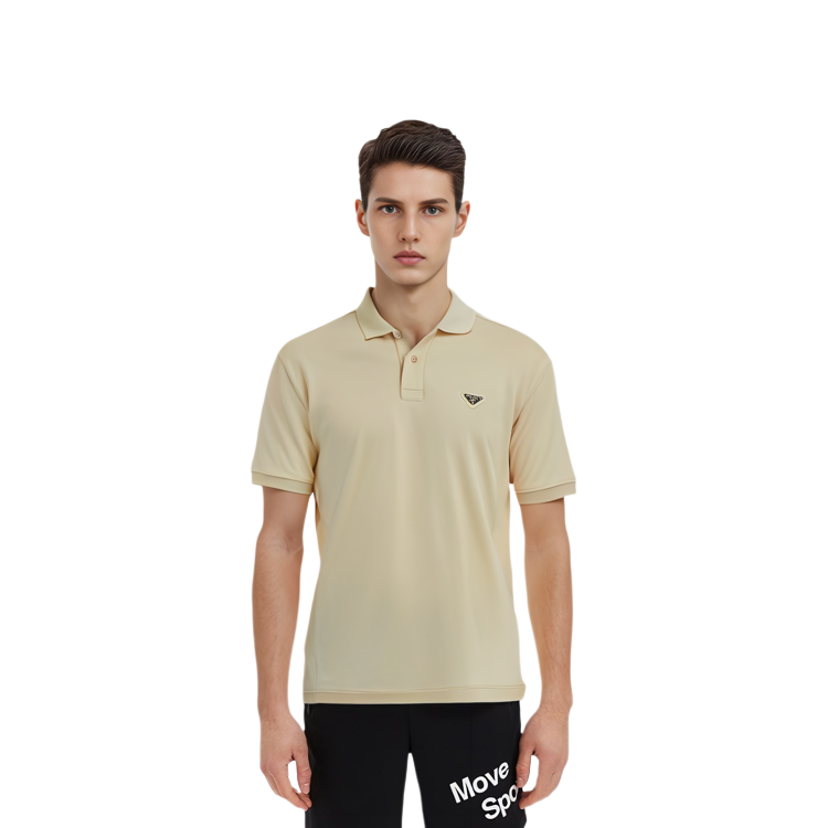 Purchase PRADA  Beige Solid Color Slim Fit Straight-Cut Short Sleeve T-Shirt UJN817-SWM1-14K8F-0-018