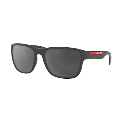 PRADA Black-Grey Irregular Lightweight Sunglasses PS01USUFK5L0