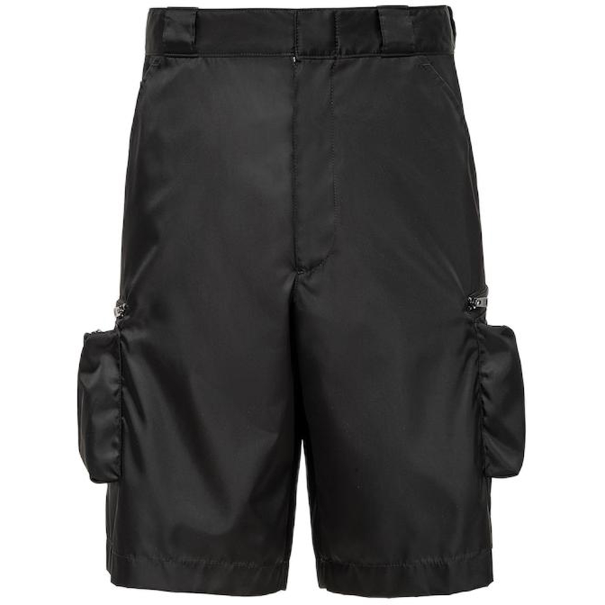 PRADA  Black Casual Shorts with Side Zipper Pocket. SPH393-1WQ8-F0002-S-OOO