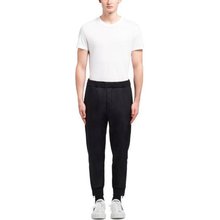 Lookbook 普拉达 黑色松紧腰休闲运动裤裤子 UJP172-1YFJ-F0806-S-202