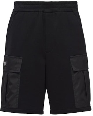 普拉达 黑色弹力腰直筒休闲短裤附标志补丁 UJP229-11JE-F0806-S-OOO Order 普拉达 黑色弹力腰直筒休闲短裤附标志补丁 UJP229-11JE-F0806-S-OOO