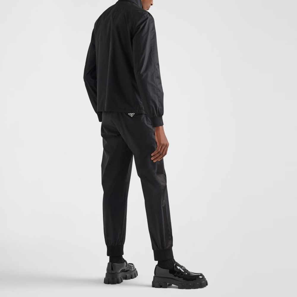 Shop 普拉达黑色弹力腰带针织休闲裤 SPH332-133V-F0002