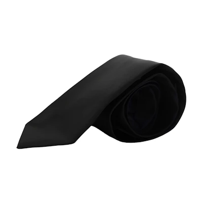 PRADA Black Enamel Logo Design Tie UCR771WQ8S202F0002