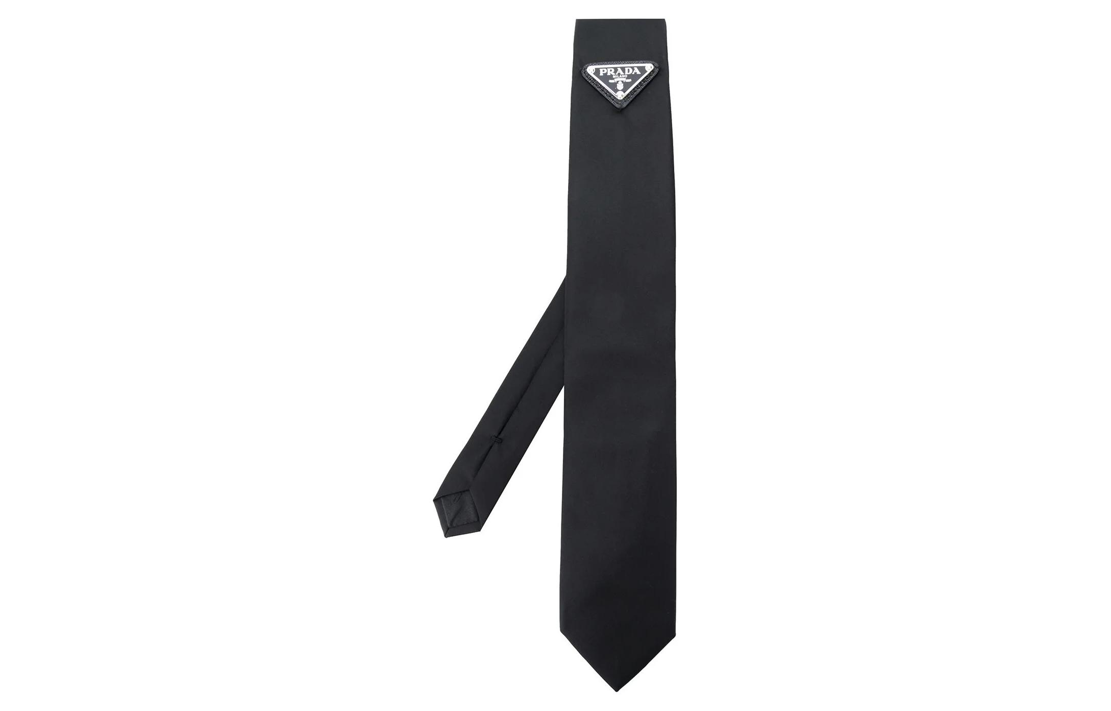 PRADA  Black Enamel Logo Design Tie UCR771WQ8S202F0002 圖 2